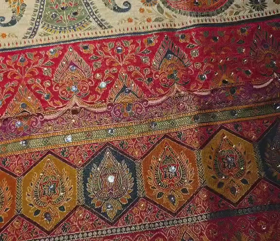 Beige mughal art dupatta intricate design