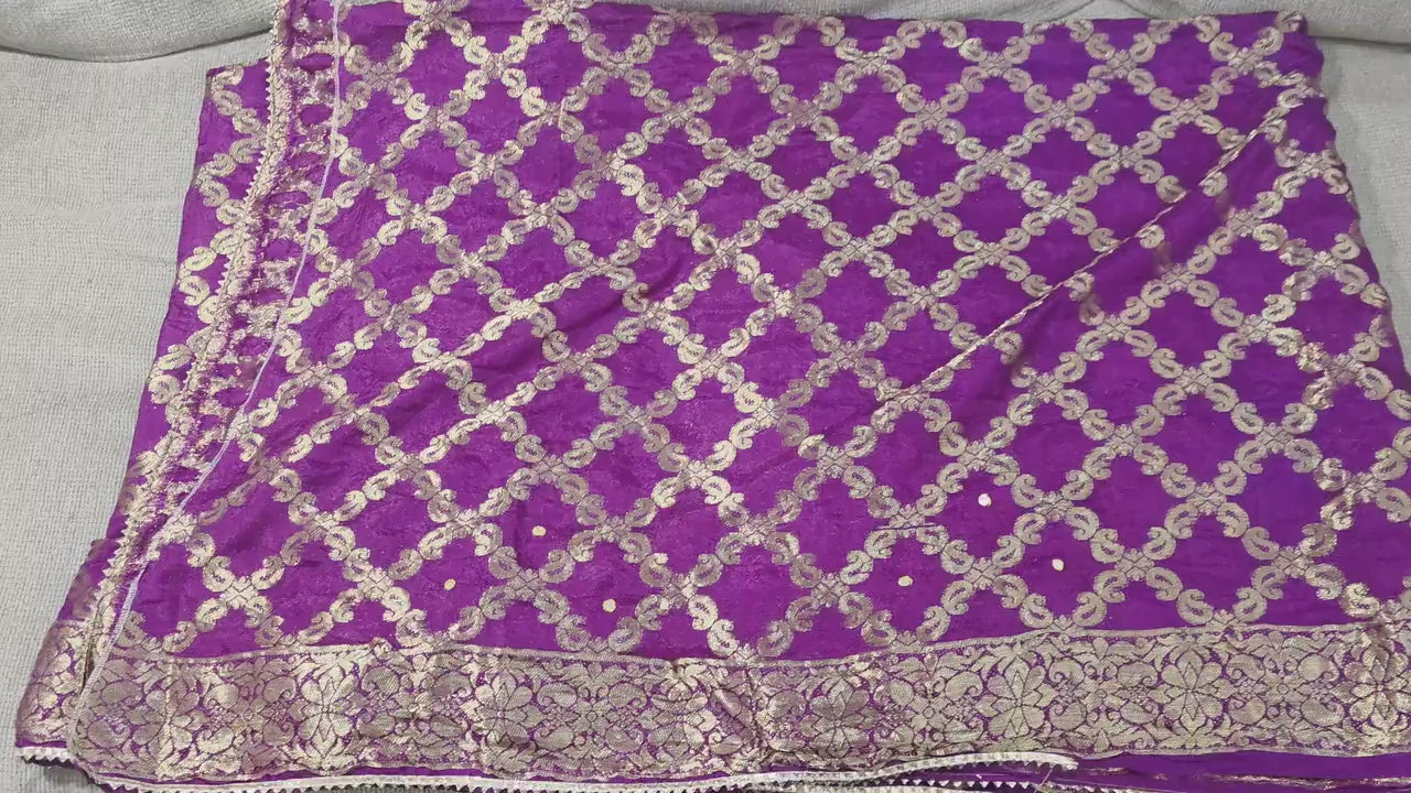 Traditional Purple Gharchola Saree | Bandhani Silk Saree with Zari Work |Festive Wedding Wear | Indian Ethnic Saree