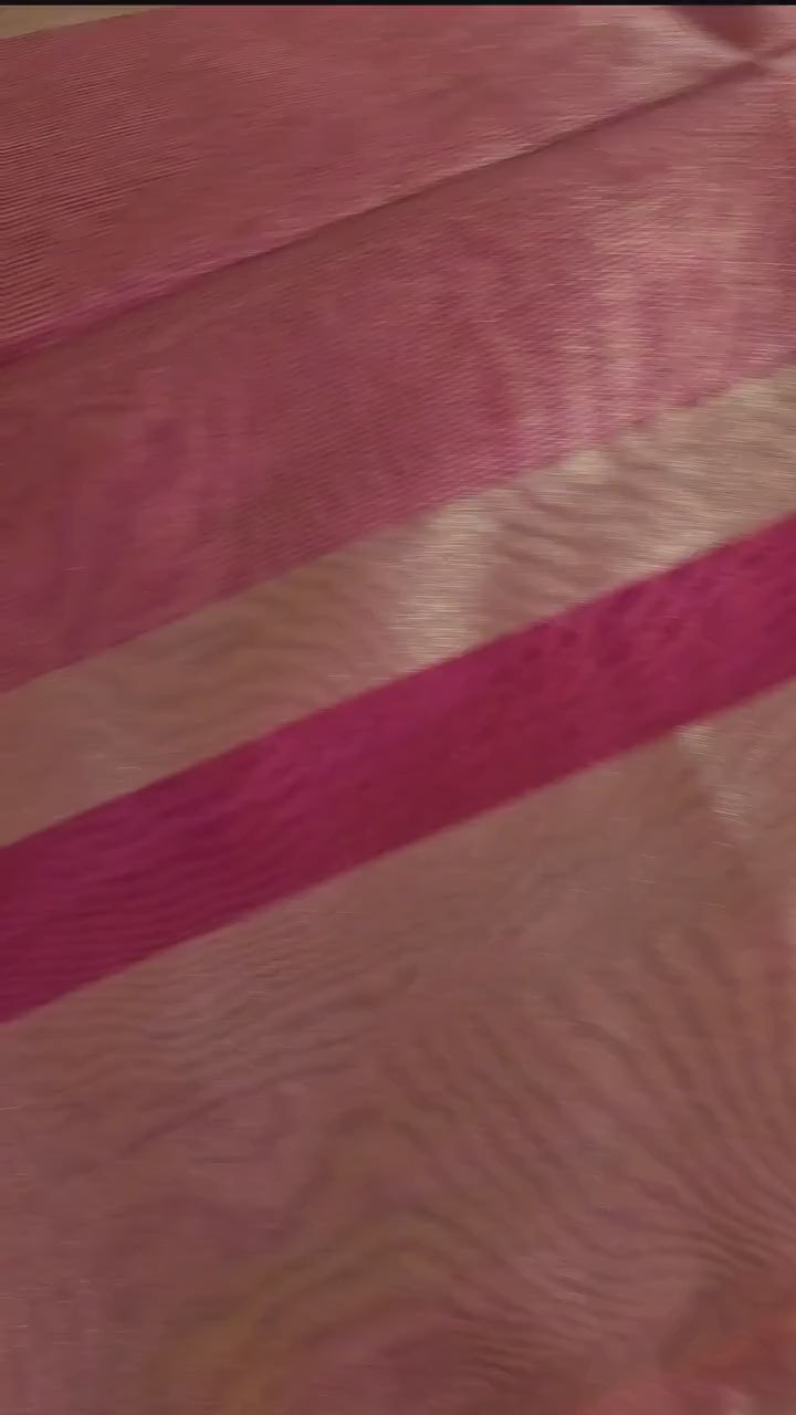 Pink golden Tissue Banarasi Saree – Handwoven Elegance | Ishq by Isha