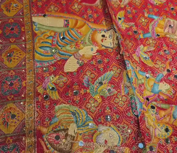 Beige Mughal art dupatta