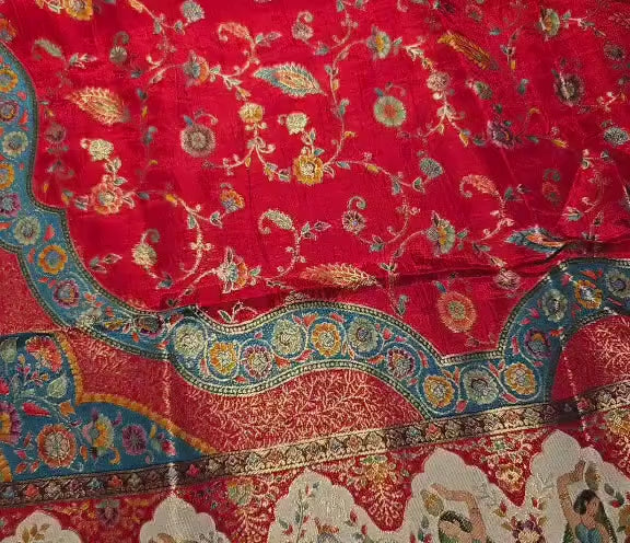 Red Mughal art dupatta