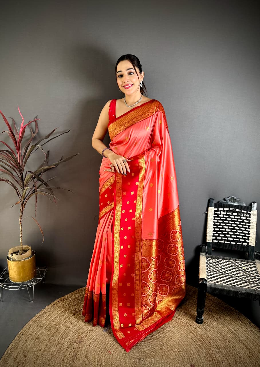 soft banarasi silk saree with zari weaving work