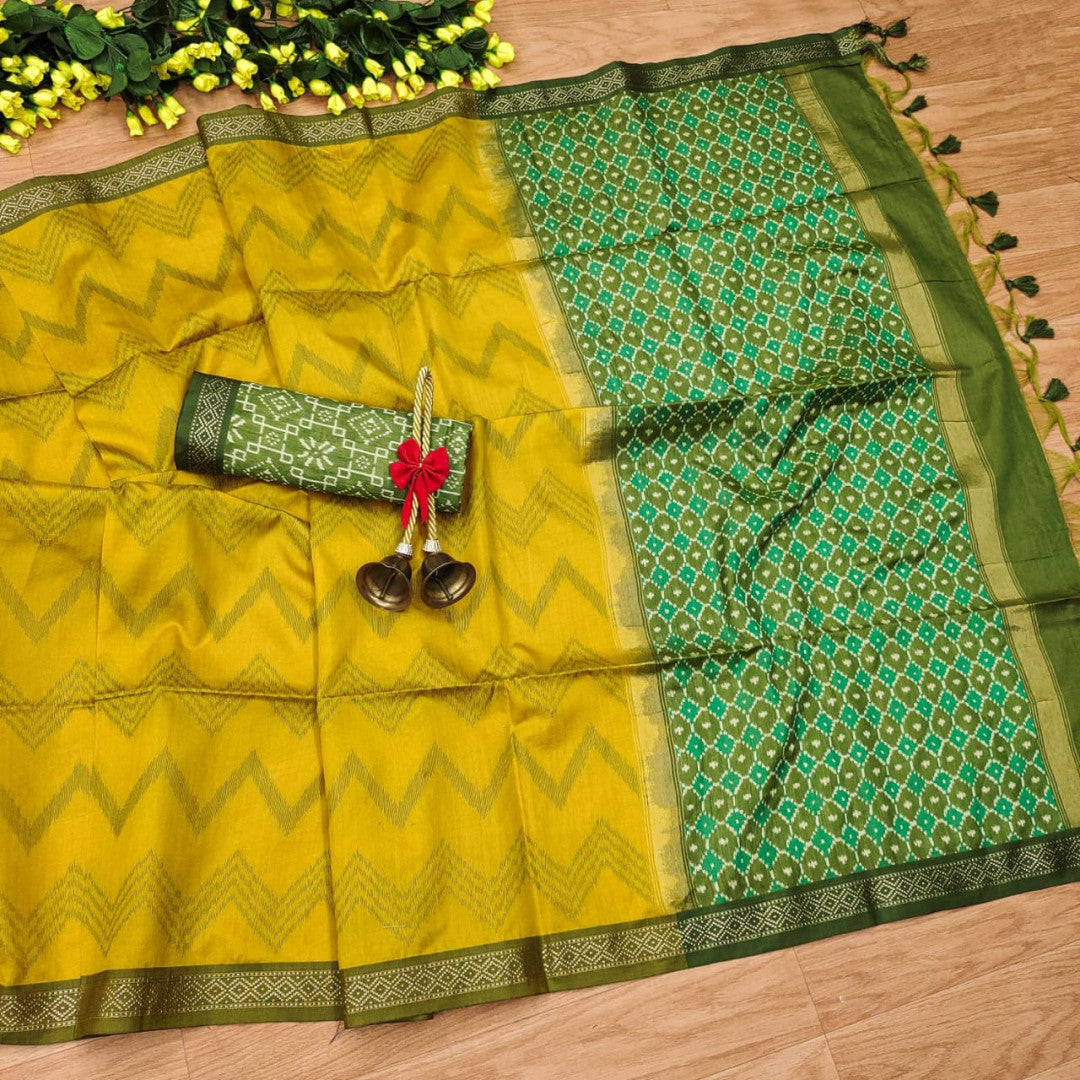 Tussar silk saree with zari woven work