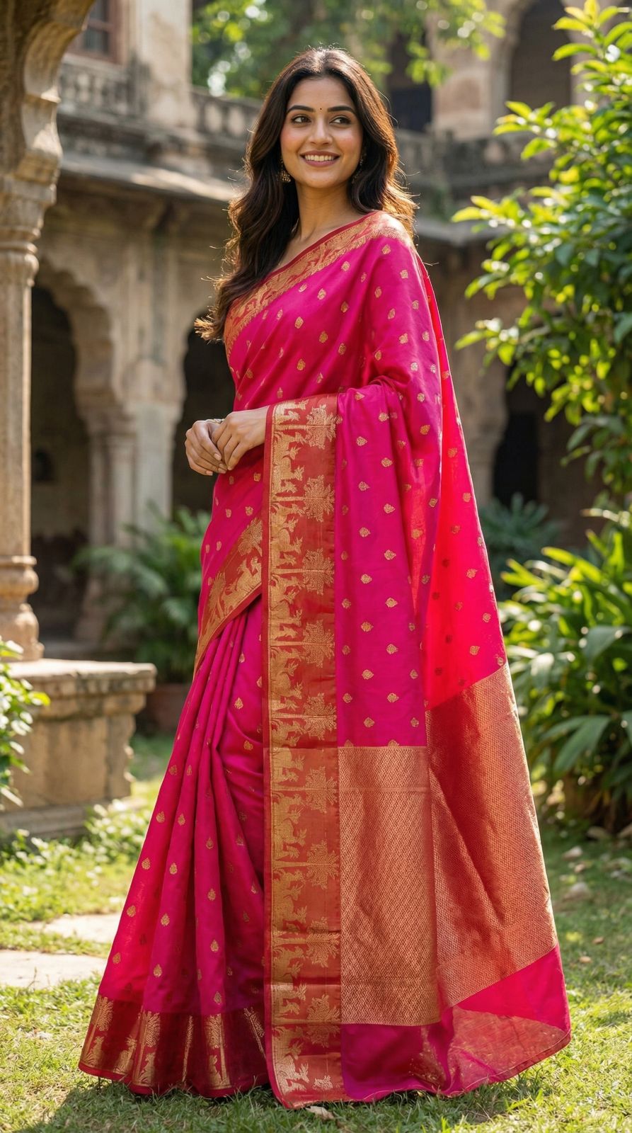 Banarasi soft silk saree with zari weaving work
