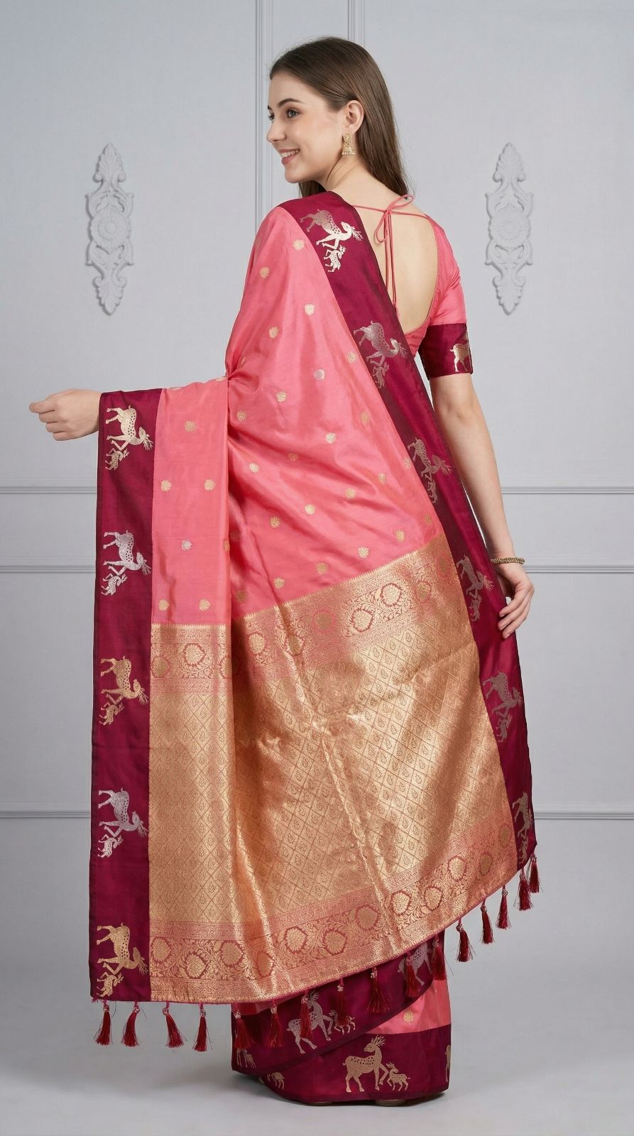 Premium banarasi soft silk saree with zari weaving work