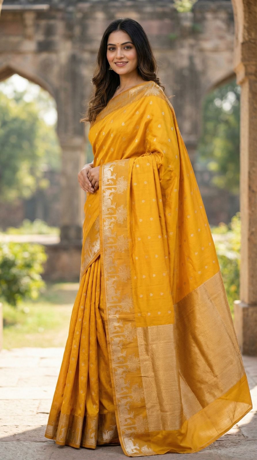 Banarasi soft silk saree with zari weaving work