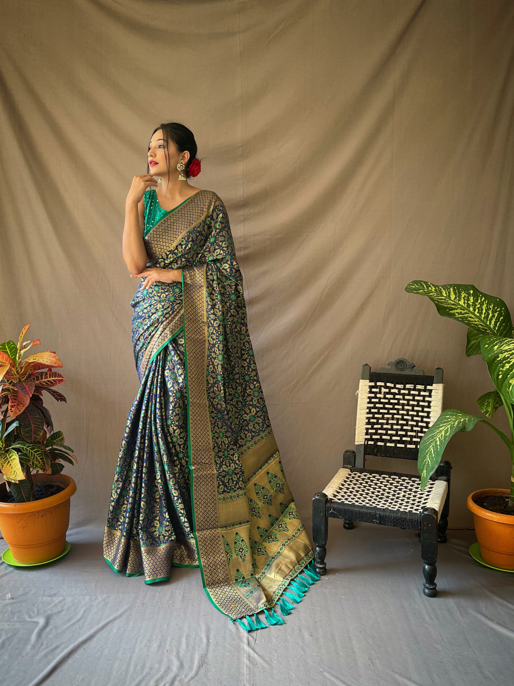 Patola silk saree with zari weaving work