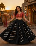 Gota-Work Flared Lehenga Skirt
