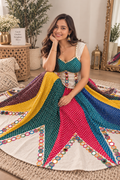 Handcrafted Bandhani Mirror-Work Lehenga Set
