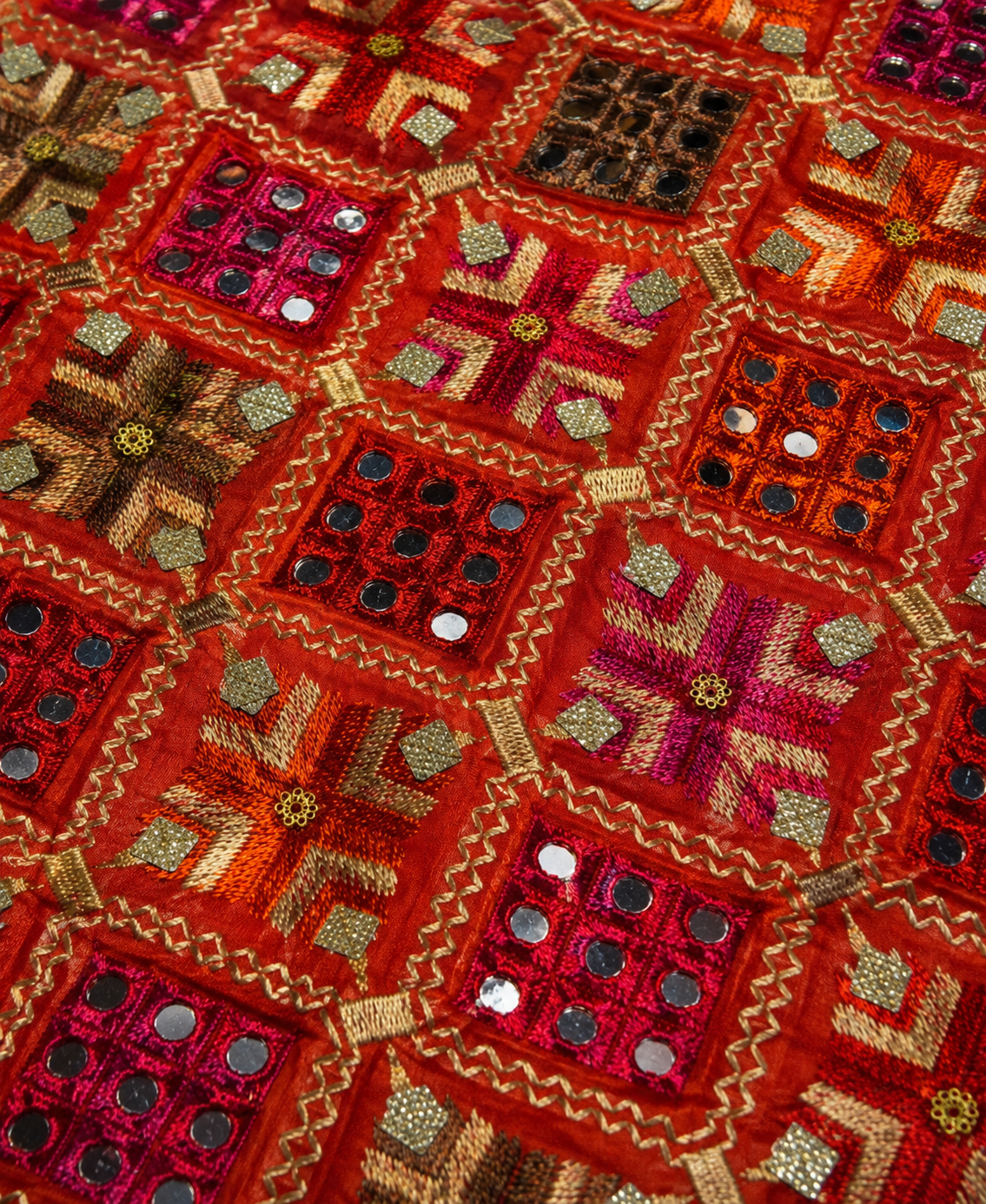 Handmade , Handwoven , Elegant vibrant & Authentic Multicolour Phulkari Dupatta / Indian Scarf. Hand embroidered
