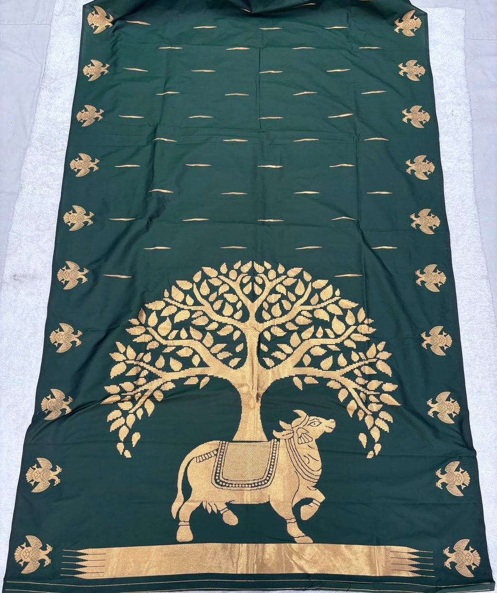 Premium soft banarasi silk saree with pichwai zari weaving work