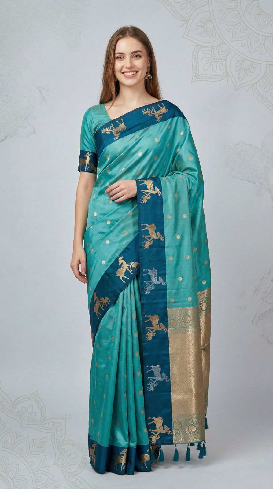 Premium banarasi soft silk saree with zari weaving work