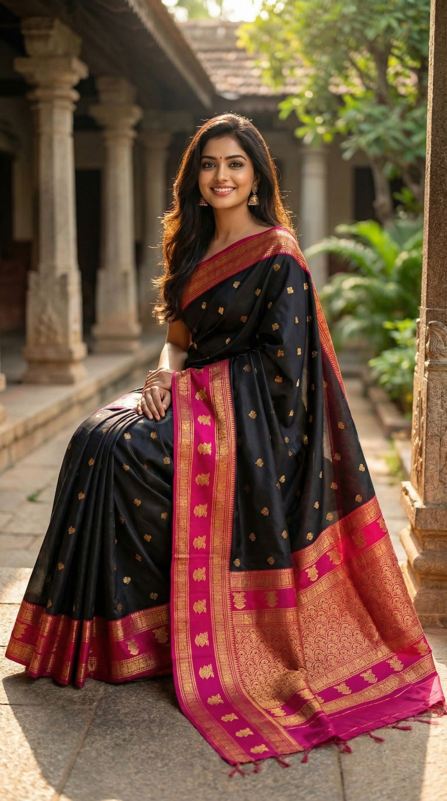 soft banarasi silk saree with zari weaving work