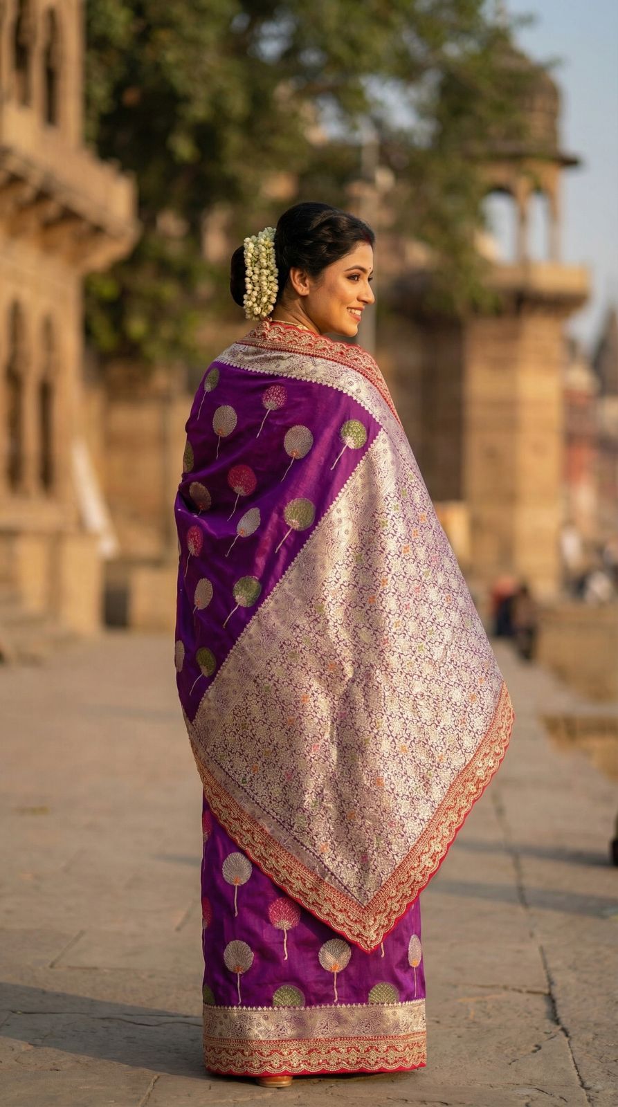 Pure khaddi georgette silk saree with coding sequence less border