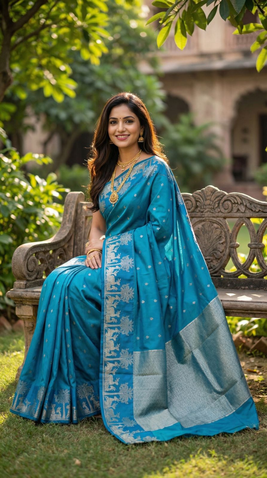 Banarasi soft silk saree with zari weaving work