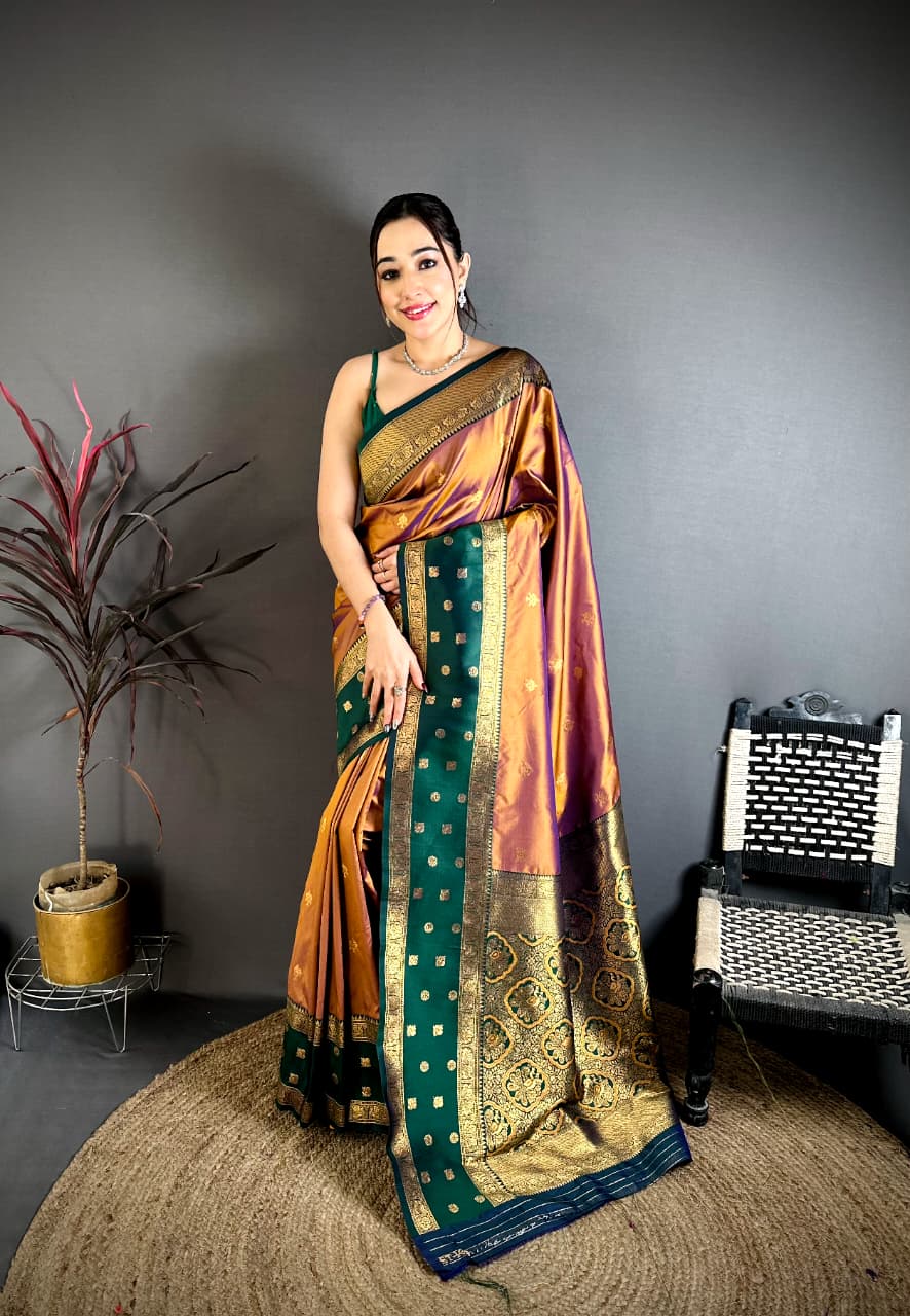 soft banarasi silk saree with zari weaving work