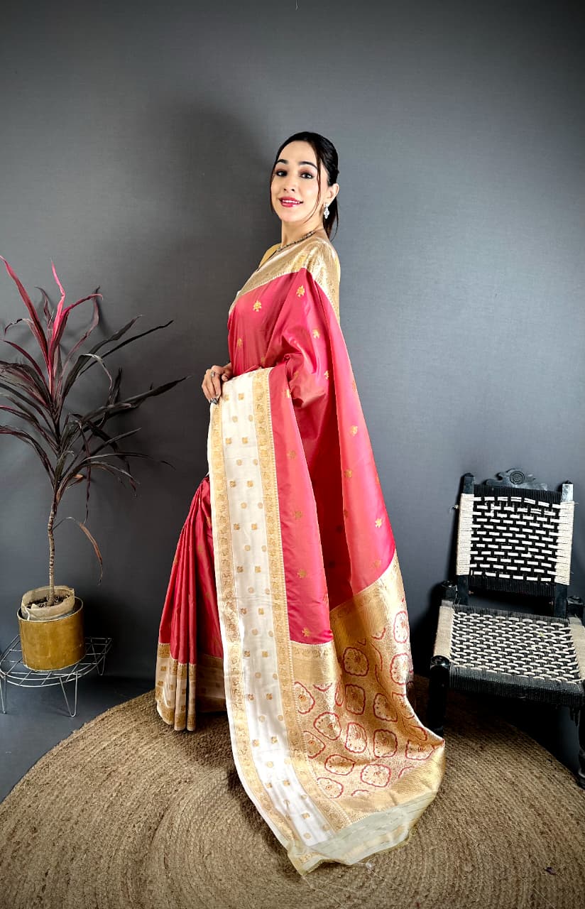 soft banarasi silk saree with zari weaving work