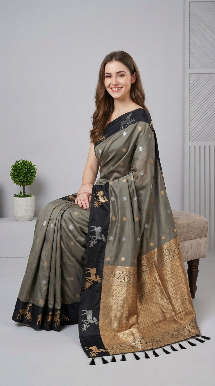 Premium banarasi soft silk saree with zari weaving work